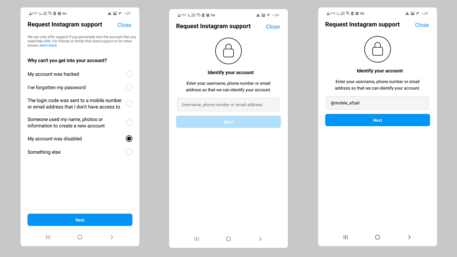 My account was disabled